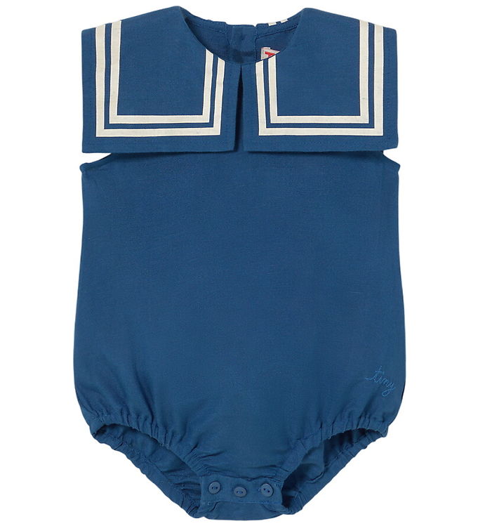 Tiny Cottons Body U/æ - Hør - Light Navy m. Striber