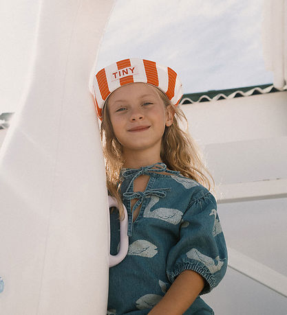 Tiny Cottons Kjole - Big Swans - Medium Wash Denim