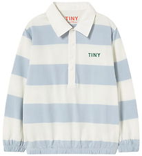 Tiny Cottons Polobluse - Stripes - Washed Blue