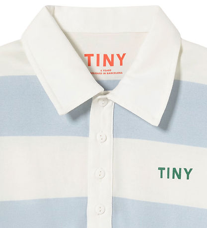 Tiny Cottons Polobluse - Stripes - Washed Blue
