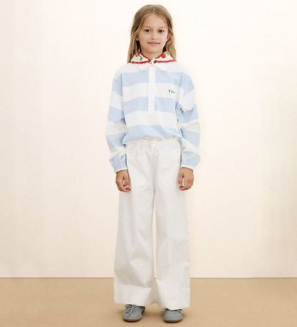 Tiny Cottons Polobluse - Stripes - Washed Blue