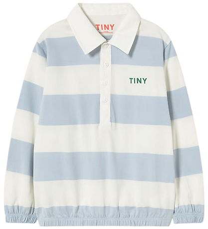 Tiny Cottons Polobluse - Stripes - Washed Blue
