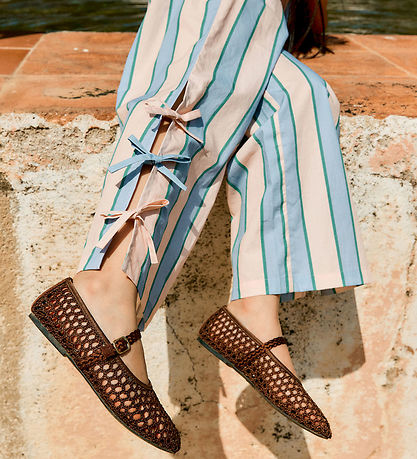 Tiny Cottons Bukser - Retro Stripes Bows - Pastel Pink