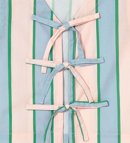 Tiny Cottons Vest - Retro Stripes Bows - Pastel Pink