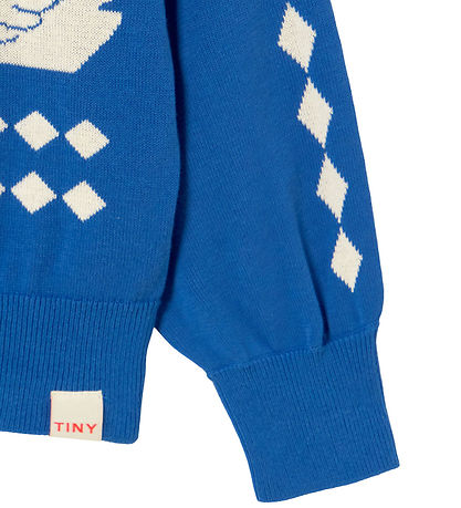 Tiny Cottons Cardigan - Strik - Swans Diamonds - Ultramarine