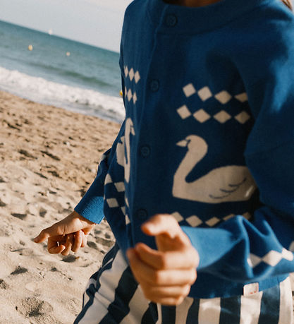 Tiny Cottons Cardigan - Strik - Swans Diamonds - Ultramarine