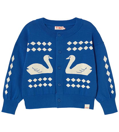 Tiny Cottons Cardigan - Strik - Swans Diamonds - Ultramarine