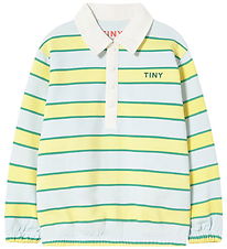Tiny Cottons Polobluse - Sweat - Retro Stripes - Ice Bluee 
