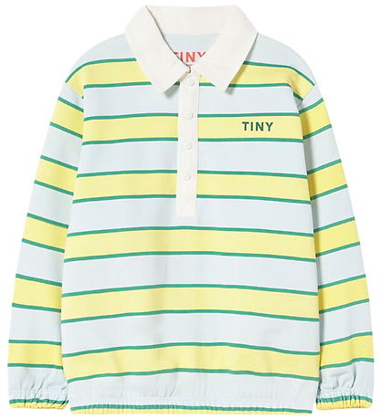 Tiny Cottons Polobluse - Sweat - Retro Stripes - Ice Bluee 