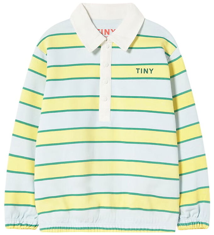 Tiny Cottons Polobluse - Sweat - Retro Stripes - Ice Bluee