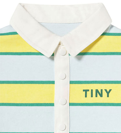Tiny Cottons Heldragt - Polo - Retro Stripes - Ice Blue