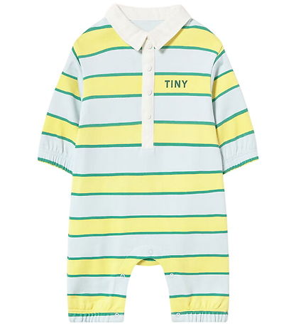 Tiny Cottons Heldragt - Polo - Retro Stripes - Ice Blue