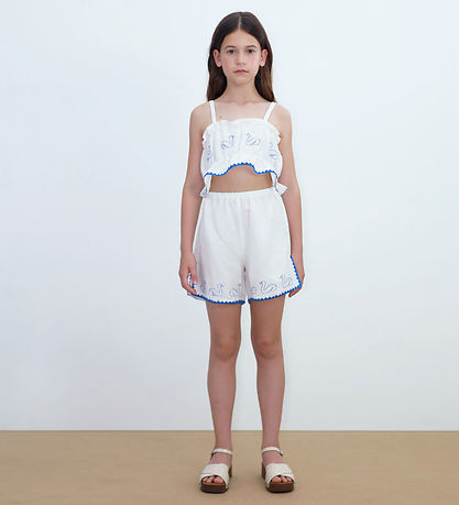 Tiny Cottons Shorts - Hør - Off-white m. Svaner