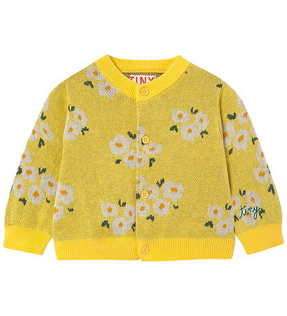 Tiny Cottons Cardigan - Strik - Blossoms - Dusty Yellow