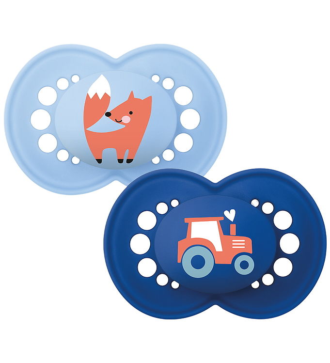 Mam - Orig 16-36m Nat Rub 2p Box V - Blue - 16-36 Months