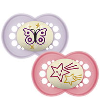 Mam Pacifiers - Original Night - 2-Pack - 6-16 Mths. - Pink