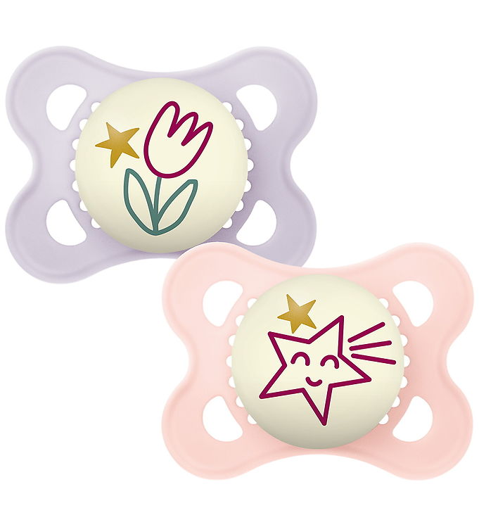 MAM Natsutter - Original Night - 2-pak - 0-6 mdr - Lyslilla/Lysr billede