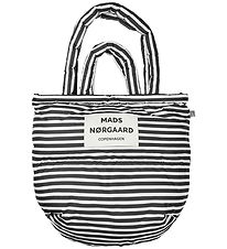 Mads Nørgaard Shopper - Light Ripstop Pillow - AOP - Black/White