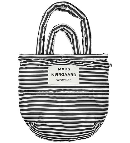 Mads Nørgaard Shopper - Light Ripstop Pillow - AOP - Black/White