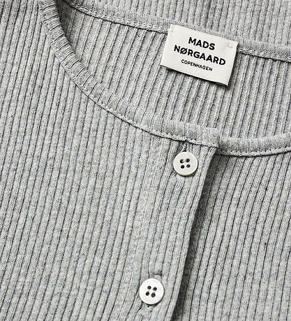 Mads Nørgaard Cardigan - Rib - Grey Melange