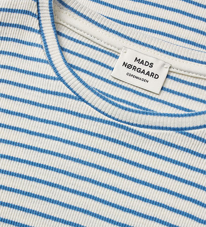 Mads Nørgaard Bluse - Rib - Talino - Vanilla Ice/Bright Cobalt