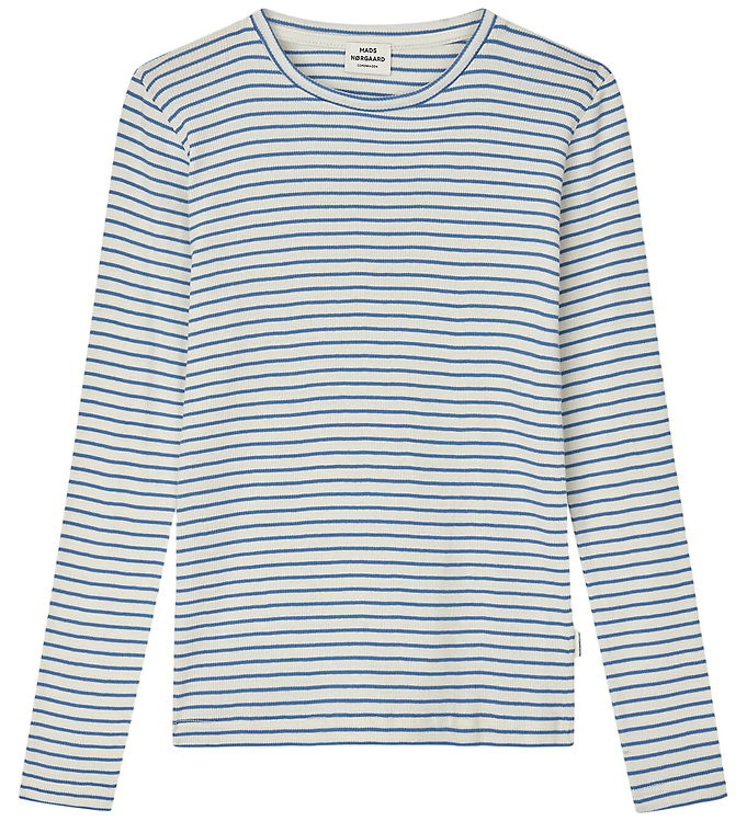 Mads Nørgaard Bluse - Rib - Talino - Vanilla Ice/Bright Cobalt