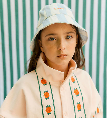 Tiny Cottons Bøllehat - Stripes - Washed Blue