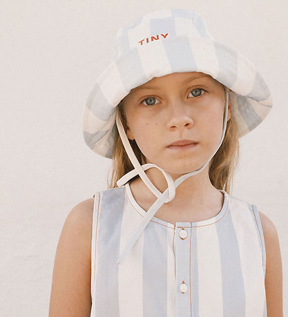 Tiny Cottons Bøllehat - Stripes - Washed Blue