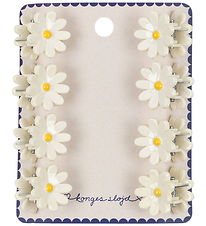 Konges Sløjd Hårklemmer - 8-pak - Daisy Mini - Antique White
