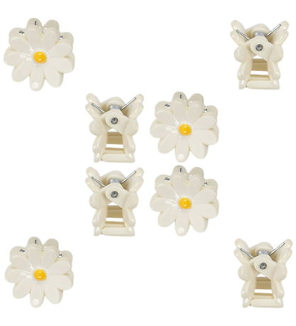 Konges Sløjd Hårklemmer - 8-pak - Daisy Mini - Antique White