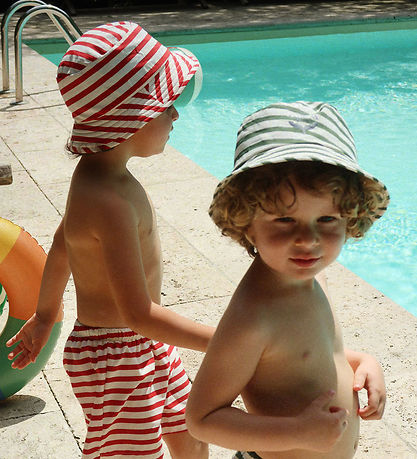 Konges Sløjd Badehat - UV50+ - Asnou - Stripe Rouge