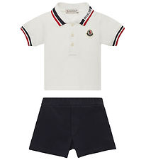 Moncler Sommersæt - Polo/Shorts - Hvid/Navy