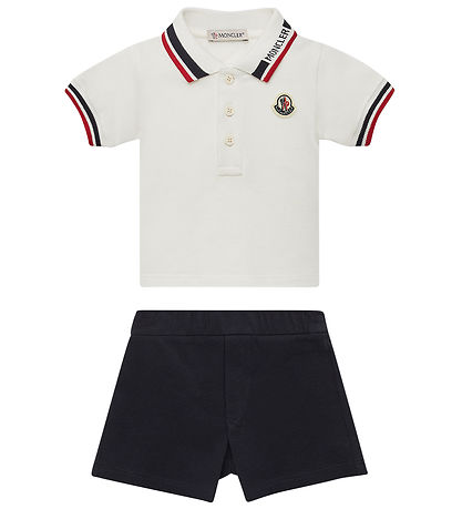 Moncler Sommersæt - Polo/Shorts - Hvid/Navy