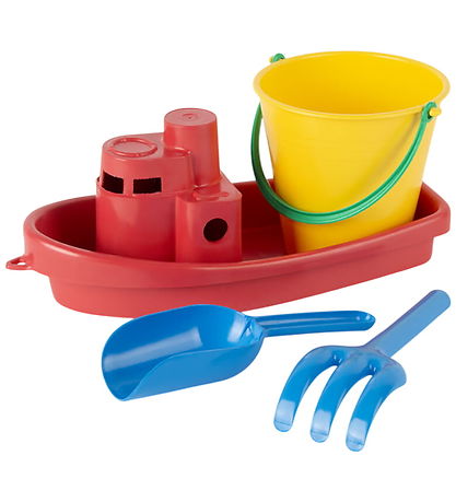 Dantoy Sandsæt - 4 Dele - Skib/Spand - Rød