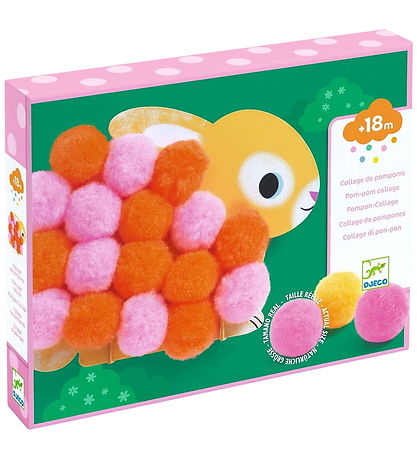 Djeco Creation Set - Collage Pompoms - Animals