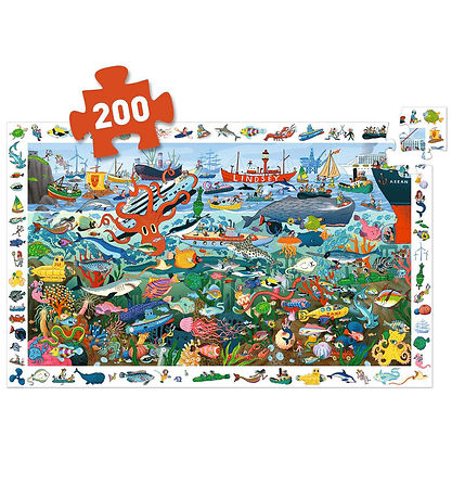 Djeco Puslespil - 200 Brikker - Oberservationspuslespil - Havets