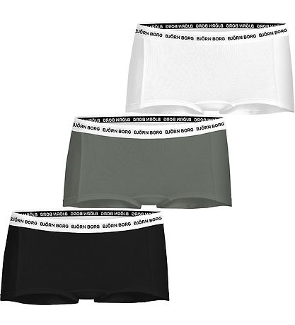 Björn Borg Boxershorts - 3-pak - Logo - Grøn/Hvid/Sort