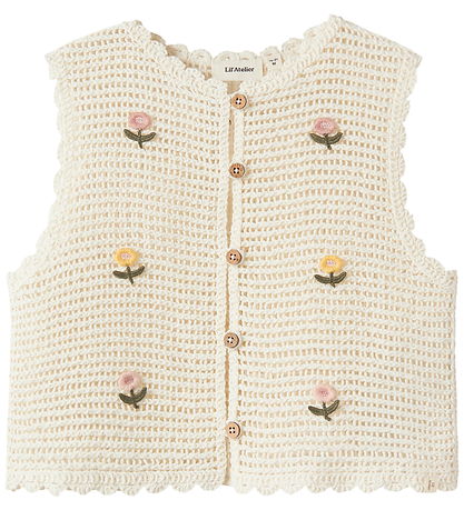 Lil Atelier Vest - Strik - NmfFlora - Coconut Milk