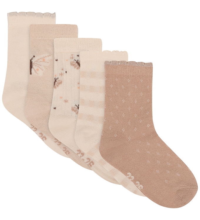 Sokker m. Mønster (5-pack) - Rugby Tan - 19/22