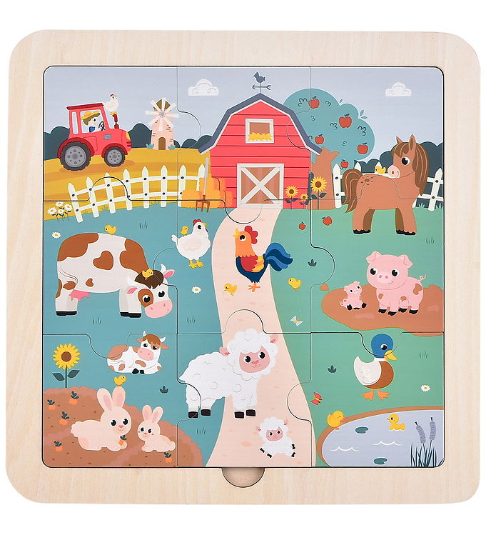 Kinder and Kids Puslespil - 9 Brikker - Bondegård