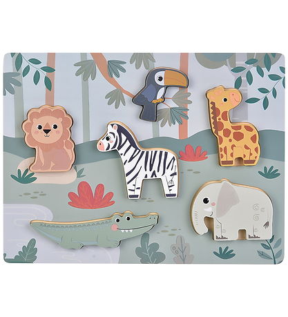 Kinder and Kids Puslespil - 6 Brikker - 30x22 cm - Jungle