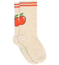 Melton Strømper - Apple Friend - Light Beige Melange