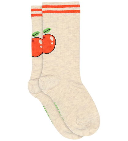 Melton Strømper - Apple Friend - Light Beige Melange