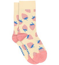 Melton Strømper - Strawberry - Shortbread