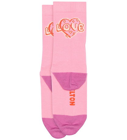 Melton Strømper - Heart - Begonia Pink