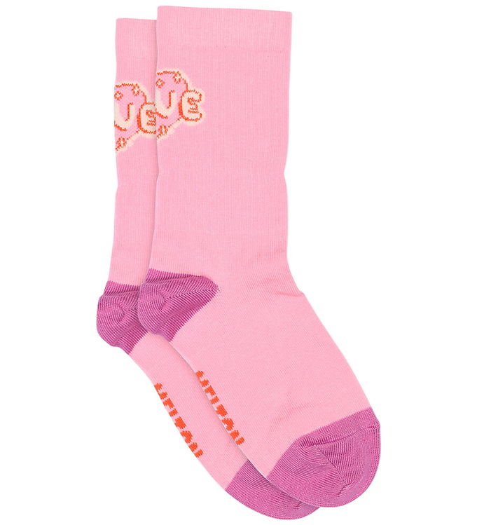 Melton Strømper - Heart - Begonia Pink