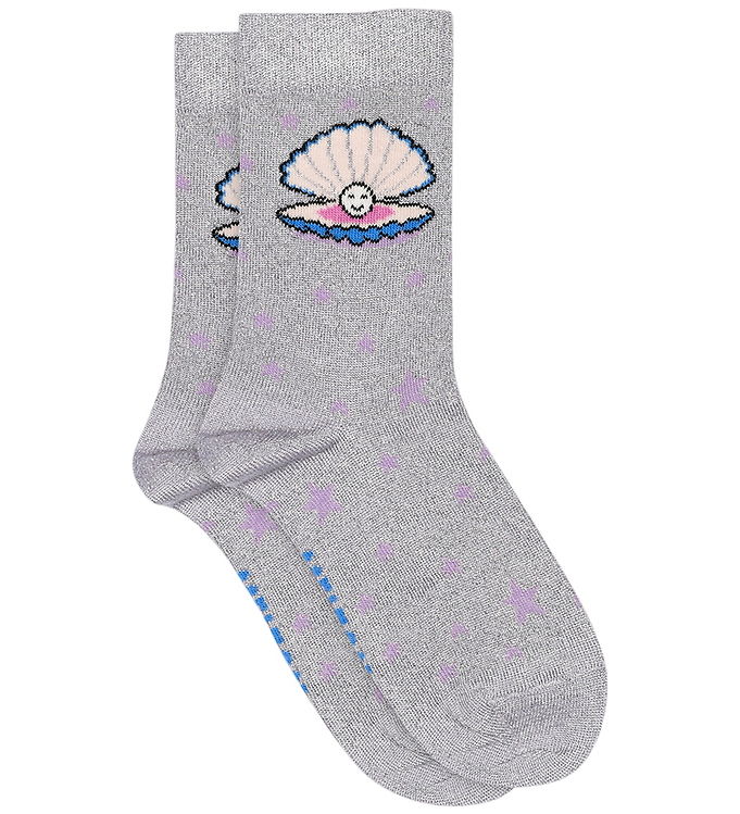 Melton Strømper - Shell Glitter - Cloud Lilac