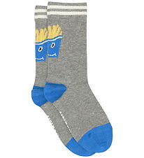 Melton Strømper - French Fries - Light Grey Melange