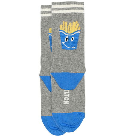 Melton Strømper - French Fries - Light Grey Melange