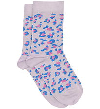 Melton Strømper - Leopard - Cloud Lilac